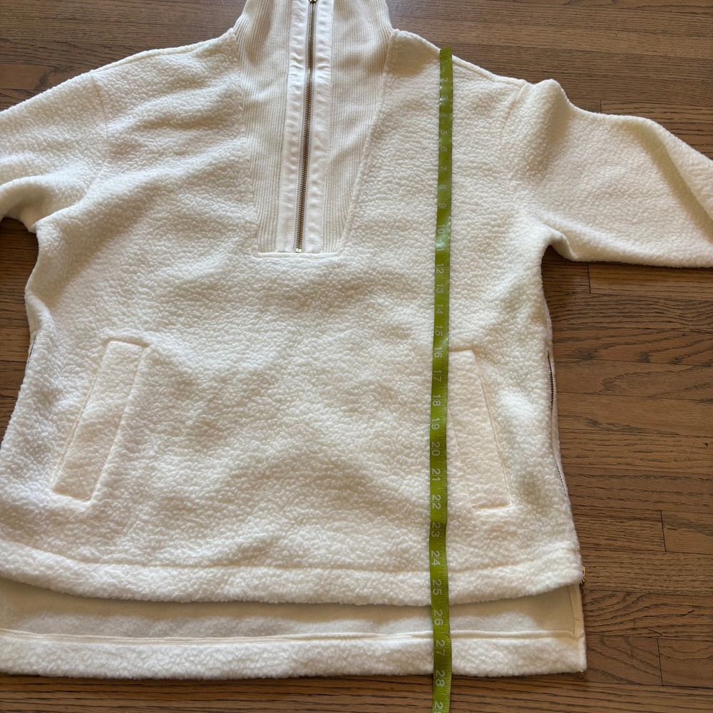 Varley Wallace Half Zip Fleece Pullover Egret White Small VAR01609 Borg Teddy - Picture 6 of 9